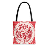 Red Christmas Tote Bag, Reusable Canvas Tote Bags, Available in Different Size - Infinite Pack